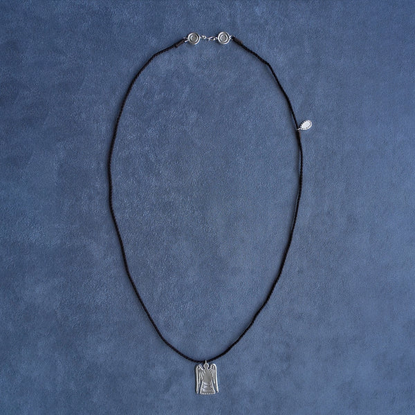 SALE E PEPE Sterling Silver Angel Braided Cord Necklace SEP-SP01N09-YIN Silver